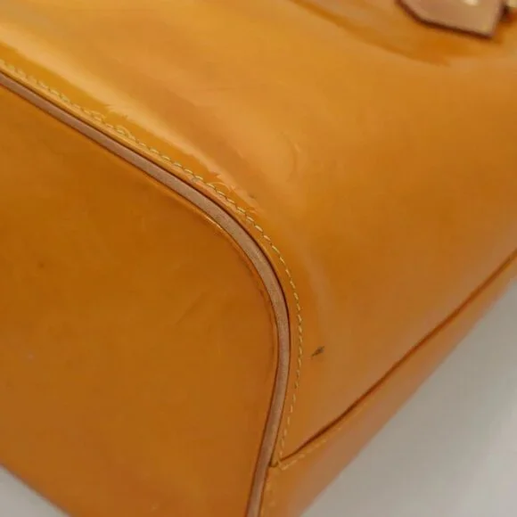 LOUIS VUITTON Monogram Vernis Houston Hand Bag Jaune M91121 LV Auth BA1348